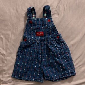 Vintage OshKosh B'gosh Blue Denim Overalls with hearts
